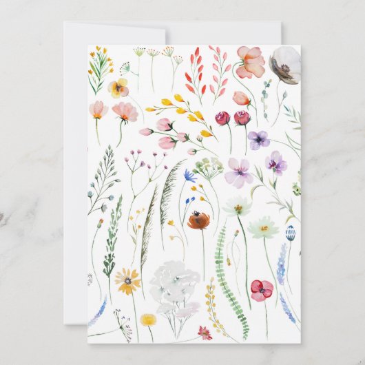 Foto Waterverf Wildflower Elegant Script Wedding Save The Date (Achterkant)