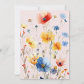 FOTO Waterverf Wildflowers Sweet 16 Blush Kaart (Achterkant)