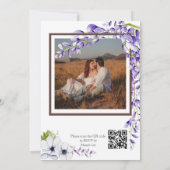 Foto Waterverf Wisteria Blooms QR Code Wedding Kaart (Achterkant)