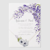 Foto Waterverf Wisteria Blooms QR Code Wedding Vellum Uitnodigingen (Voorkant)