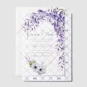 Foto Waterverf Wisteria Blooms QR Code Wedding Vellum Uitnodigingen (Offset (Uitnodiging))