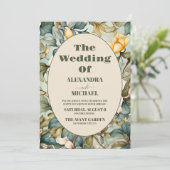 Foto Waterverf Witte Lelie Art Nouveau Bruiloft Kaart (Staand voorkant)