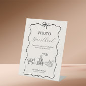 Foto Wavy grillige Italiaanse Doodle bruiloft Reclamebord Met Voetstuk