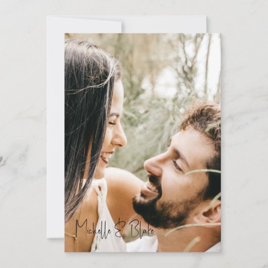 Foto Wazige Boho Bloemige Trouw Save the Date (Voorkant)
