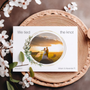 Foto We bonden de knoop Wedding aankondiging Briefkaart