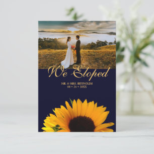 Foto We Eloped Navy Blue bruiloft aankondiging