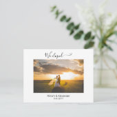 Foto We eloped Wedding Notice Briefkaart (Staand voorkant)