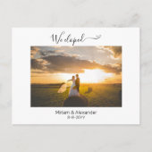 Foto We eloped Wedding Notice Briefkaart (Voorkant)