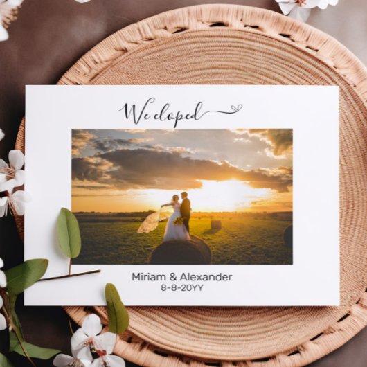 Foto We eloped Wedding Notice Briefkaart