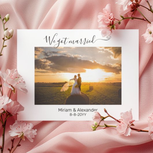 Foto We eloped Wedding Notice Briefkaart
