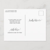 Foto, We Gaan Trouwen Witte Calligrafie Aankondigingskaart (Achterkant)