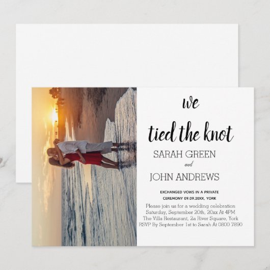 Foto We hebben de trouwaankondiging van de knoop d Kaart (Voorkant / Achterkant)