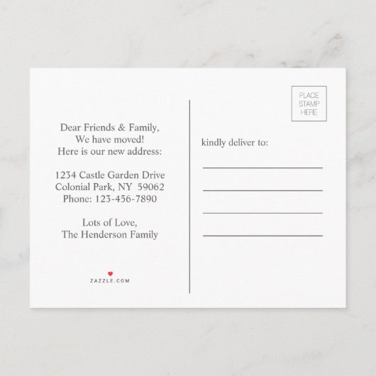 Foto We hebben verplaatst Script Nieuw Home Adres  Aankondigingskaart (Achterkant)