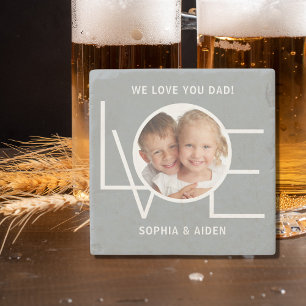 Foto We Liefhebben Jou Papa Grijs Stenen Onderzetter