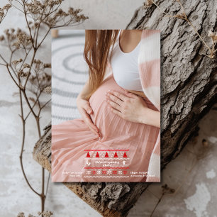 Foto We verwachten Zwangerschapsaankondiging Feestdagenkaart