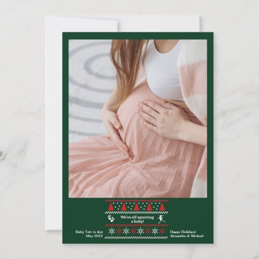Foto We verwachten Zwangerschapsaankondiging Feestdagenkaart (Voorkant)