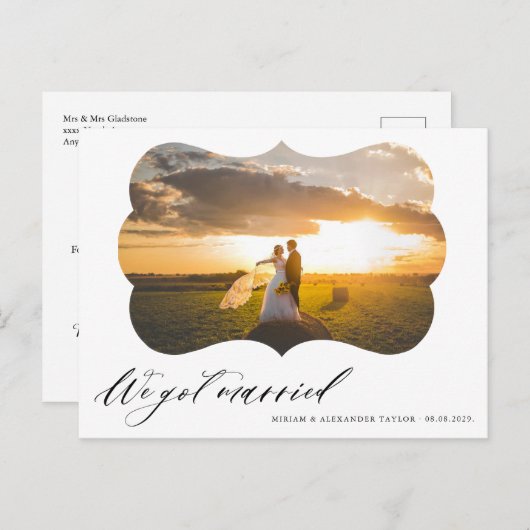 Foto We zijn getrouwd Wedding aankondiging Briefka Briefkaart (Voorkant / Achterkant)