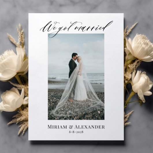 Foto We zijn getrouwd Wedding aankondiging Briefka Briefkaart