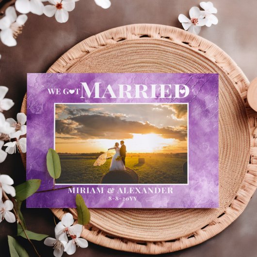 Foto We zijn getrouwd Wedding aankondiging Briefka Briefkaart