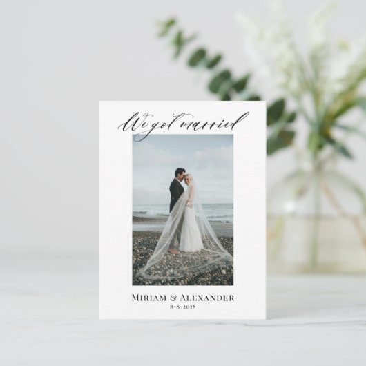 Foto We zijn getrouwd Wedding aankondiging Briefka Briefkaart (Staand voorkant)