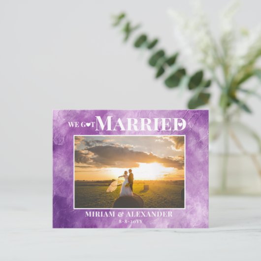 Foto We zijn getrouwd Wedding aankondiging Briefka Briefkaart (Staand voorkant)