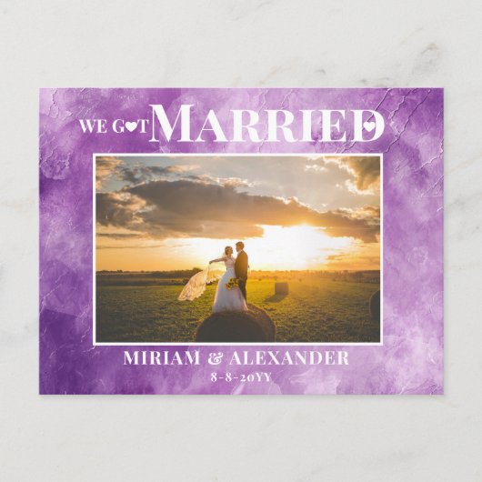 Foto We zijn getrouwd Wedding aankondiging Briefka Briefkaart (Voorkant)