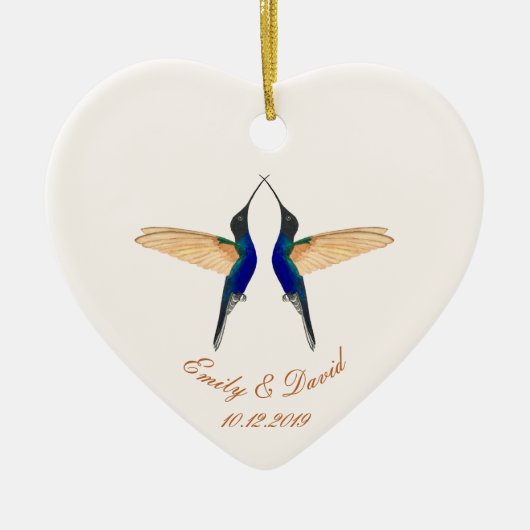 Foto Weddenschap Coronet Hummingbird Keramisch Ornament (Voorkant)