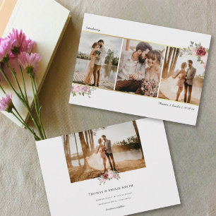 Foto Weddenschap Elopement Gold Blush Floral Aankondiging