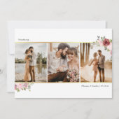 Foto Weddenschap Elopement Gold Blush Floral Aankondiging (Voorkant)