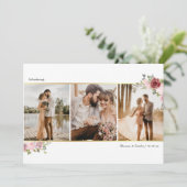 Foto Weddenschap Elopement Gold Blush Floral Aankondiging (Staand voorkant)