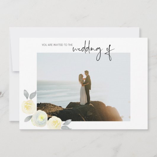 Foto Weddenschap - Geel en Grijs Floral Save The Date (Voorkant)