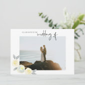 Foto Weddenschap - Geel en Grijs Floral Save The Date (Staand voorkant)