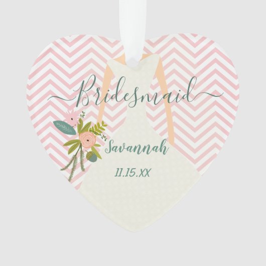 Foto Weddenschap Gown Bridesmaid Keepomwille Favor Ornament (voorkant)