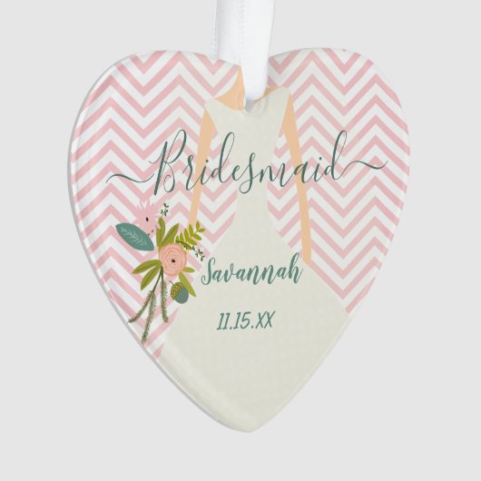 Foto Weddenschap Gown Bridesmaid Keepomwille Favor Ornament (voorkant)