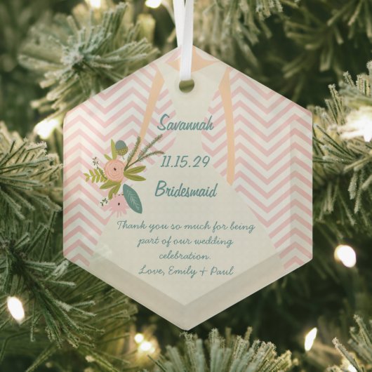 Foto Weddenschap Gown Bridesmaid Keepomwille Gift Glas Ornament (Insitu)