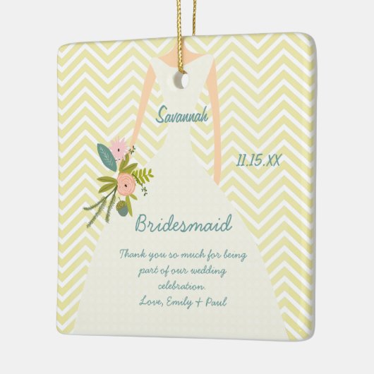 Foto Weddenschap Gown Bridesmaid Keepomwille Gift Keramisch Ornament (Links)