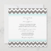 Foto Weddenschap Invitaties Gray Blue Chevron Kaart (Achterkant)