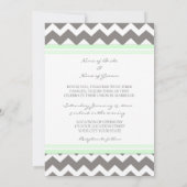 Foto Weddenschap Invitaties Gray Mint Chevron Kaart (Achterkant)