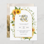Foto Weddenschap met zonnebloemen (Voorkant / Achterkant)