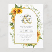 Foto Weddenschap met zonnebloemen (Voorkant)