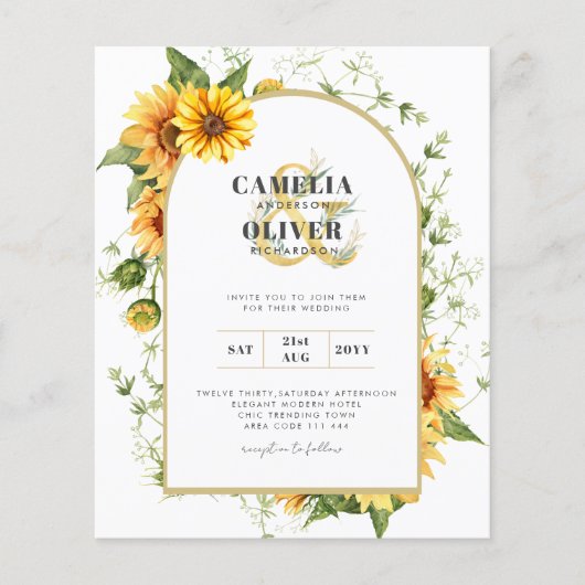 Foto Weddenschap met zonnebloemen (Voorkant)