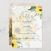 Foto Weddenschap met zonnebloemen Kaart (Voorkant / Achterkant)