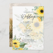 Foto Weddenschap met zonnebloemen Kaart (Voorkant / Achterkant)