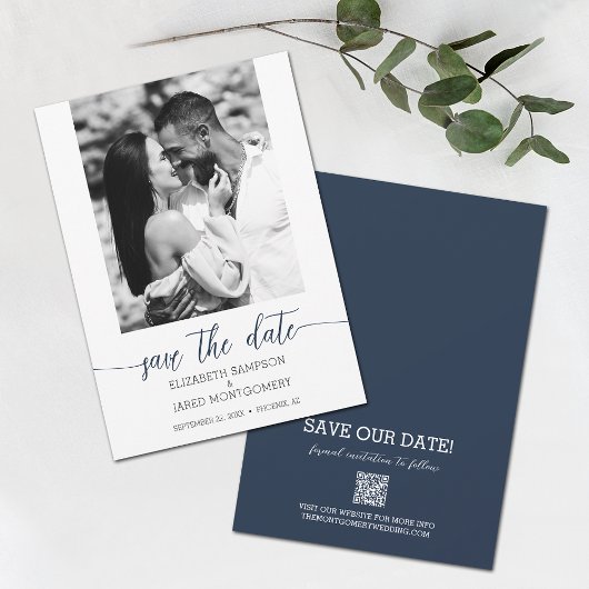 Foto Weddenschap Navy Blue Save The Date