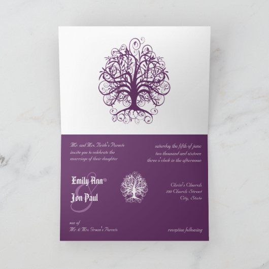 Foto Weddenschap-plum & White Swirl Tree (Binnen)
