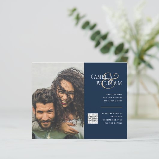 FOTO Weddenschap QR-code invullen Opslagdatum BLUE (Staand voorkant)