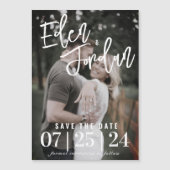 Foto Weddenschap Save the Date Magnet | Faux Vellu (Voorkant)