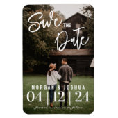 Foto Weddenschap Save the Date Magnet | Faux Vellu Magneet (Verticaal)