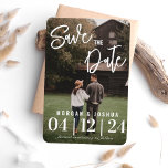 Foto Weddenschap Save the Date Magnet | Faux Vellu Magneet<br><div class="desc">Minimalistisch sparen de datummagneet met een faux vellum bekleding. Deze elegante,  maar simpele manier om de datum op te slaan is perfect als magneet!</div>