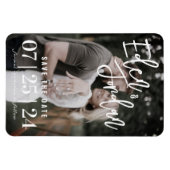 Foto Weddenschap Save the Date Magnet | Faux Vellu Magneet (Horizontaal)